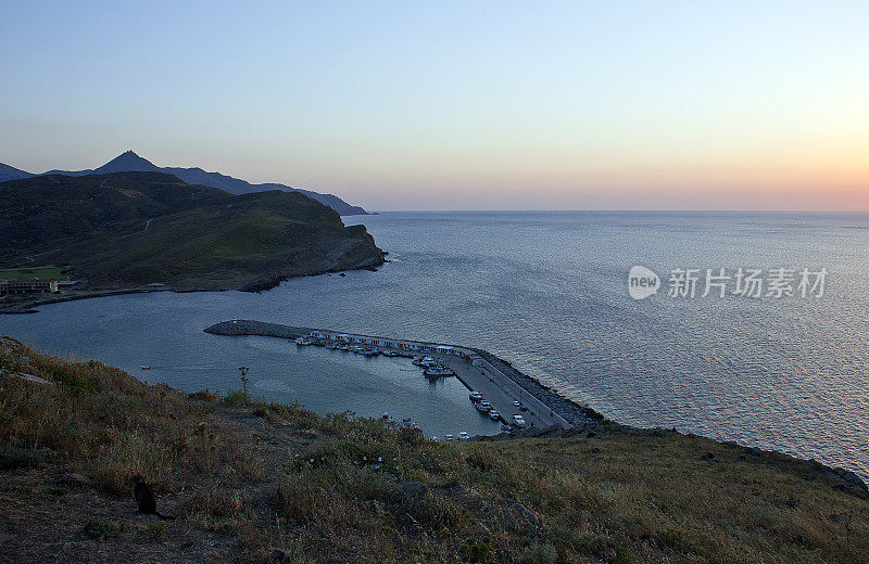 爱琴海土耳其，萨莫色雷斯岛从Gökçeada (Imroz)